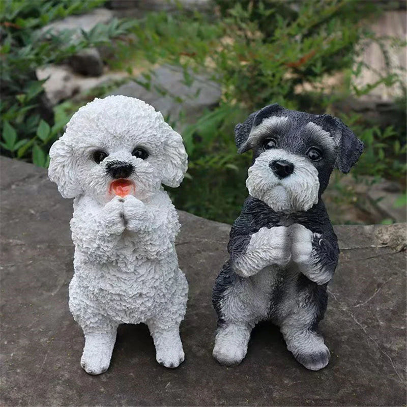 Afralia™ Dog Sculpture for Home Decor - Lifelike Resin Pup Figurine Craft