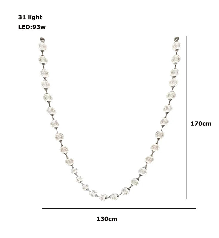 Afralia™ Pearl Necklace Design LED Chandelier for Dining Room Staircase Decor