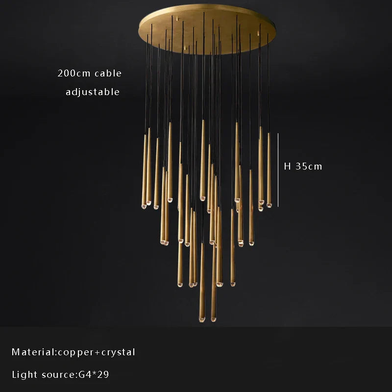 Afralia™ Crystal Water Drop Ceiling Chandelier for Classic Living Room Decor