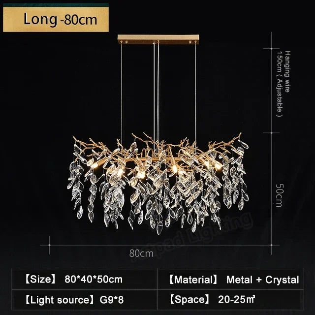 Afralia™ Luxury Crystal Chandeliers: Modern Metal Hanging Lamp for Dining Living Room Hotel Hall
