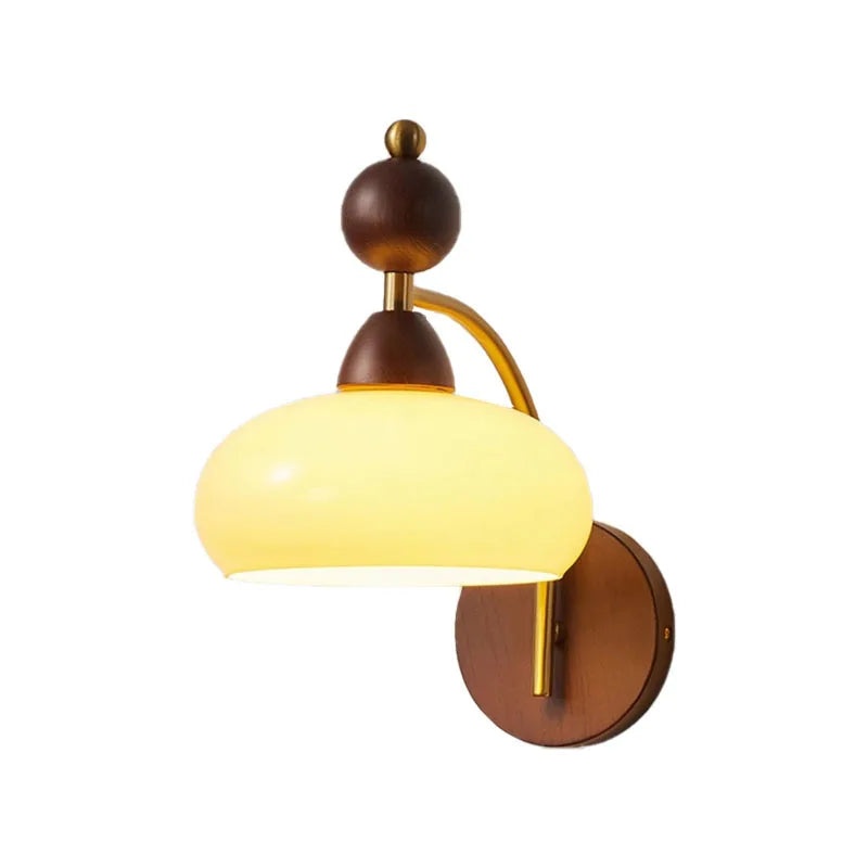 Afralia™ Wood Wall Sconce: High CRI, Anti-Blue Light, Warm Japanese Glass Bedside Lamp