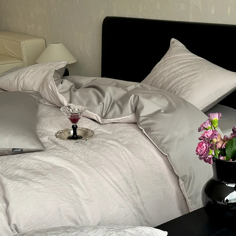 Afralia™ Luxury 100S Pure Cotton Jacquard Bedding Sets for Adults and Children