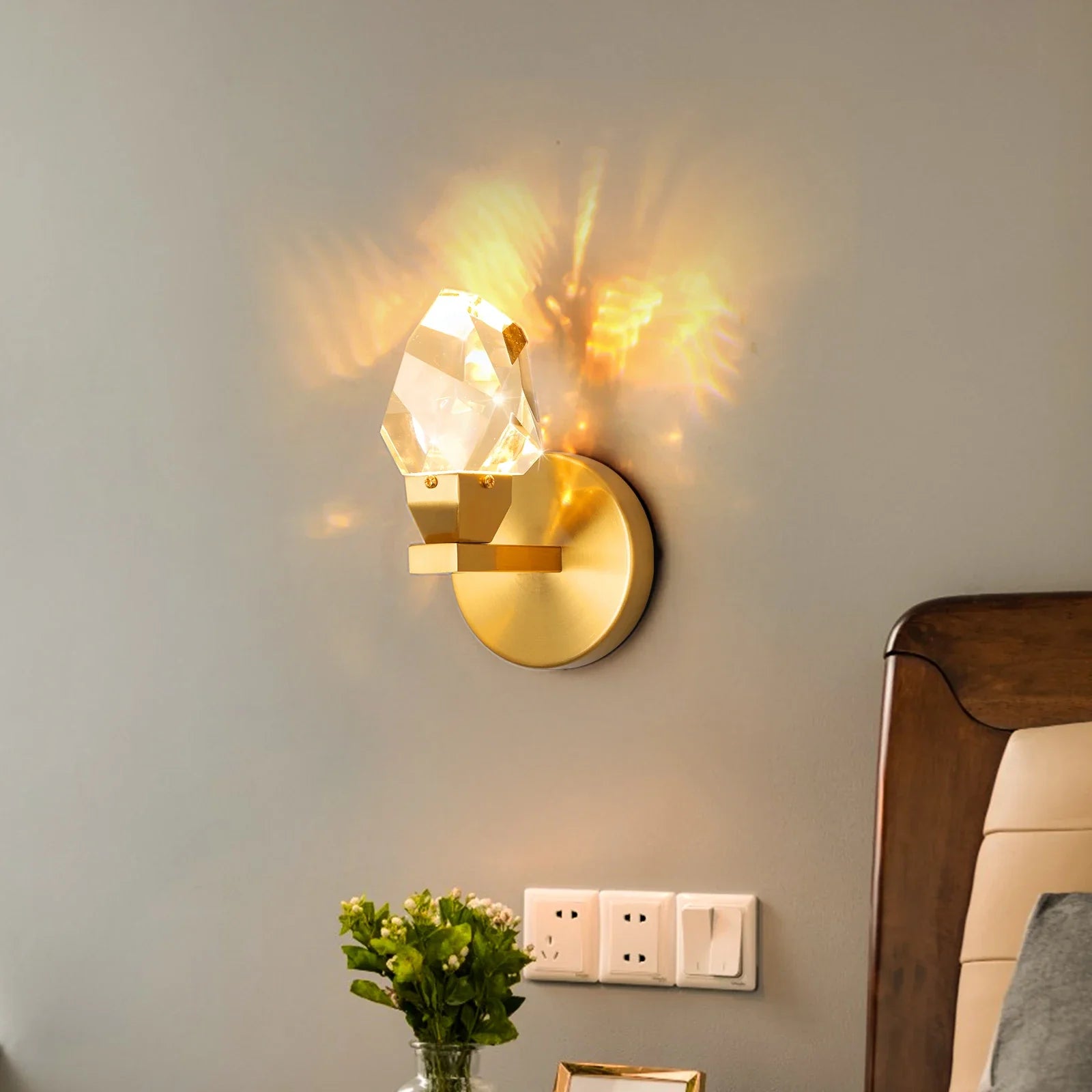 Afralia™ Crystal LED Wall Sconce Fixture - Modern Luxury Copper Ceiling Light for Home Decor