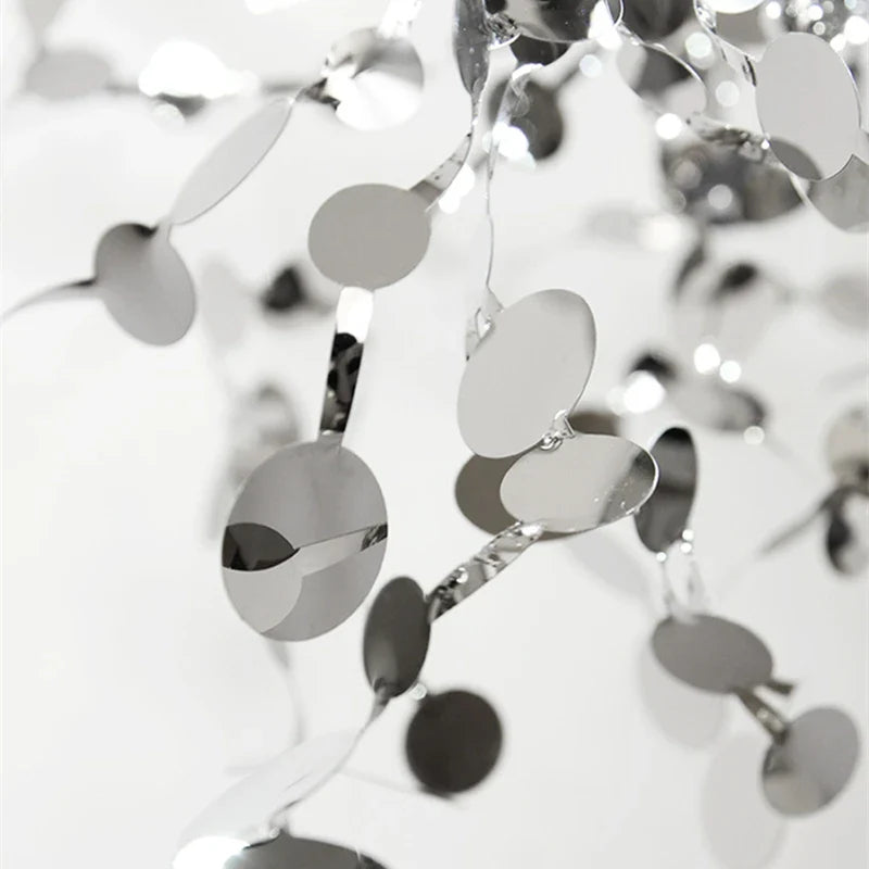 Afralia™ Chrome Leaf LED Chandelier for Elegant Indoor Lighting