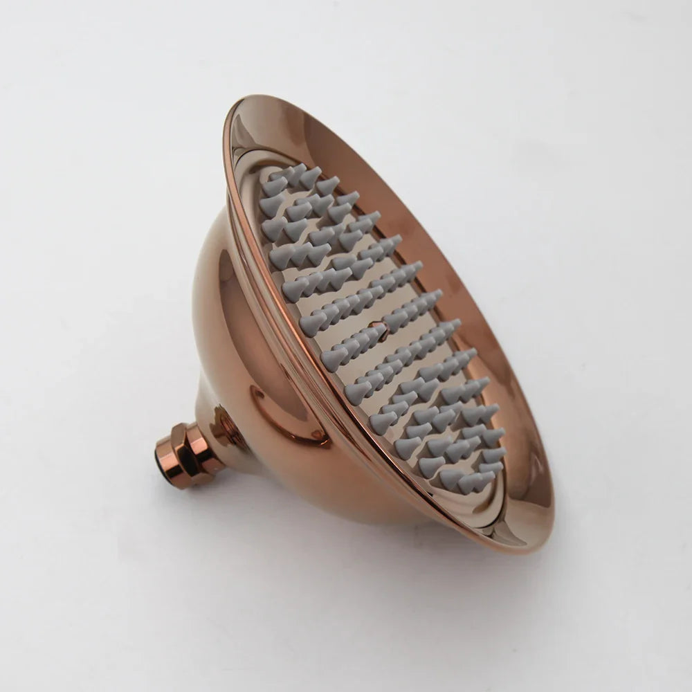 Afralia™ Rose Golden Bath Shower Faucet Set with Handle Mixer, Rainfall Hand Shower