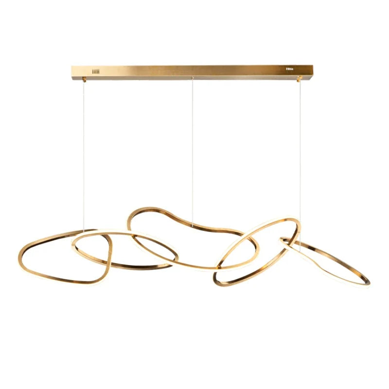 Afralia™ Nordic LED Circle Chandelier in Gold/Rose Gold for Dining Room & Kitchen