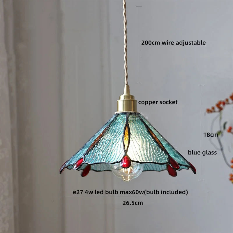 Afralia™ Glass Copper LED Pendant Lamp for Dining Room, Nordic Modern Hanging Light Fixtures