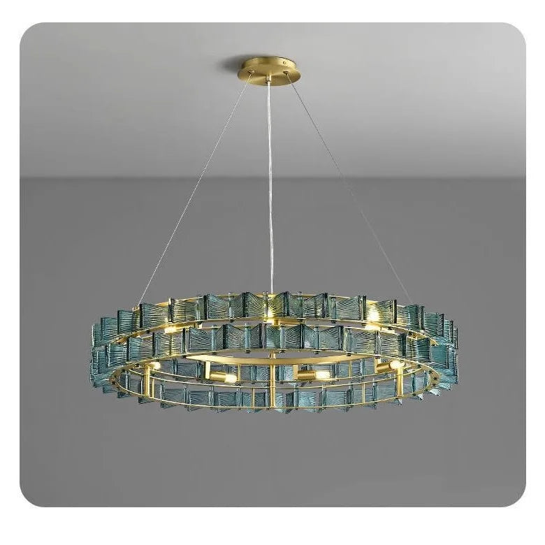 Afralia™ Modern Amber Blue Butterfly Glass Chandelier - Interior Decorative Ceiling Lighting