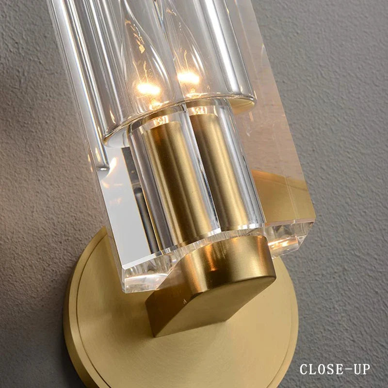 Afralia™ Crystal Wall Lamp: Luxe Bronze Black Copper Sconce Light Fixture