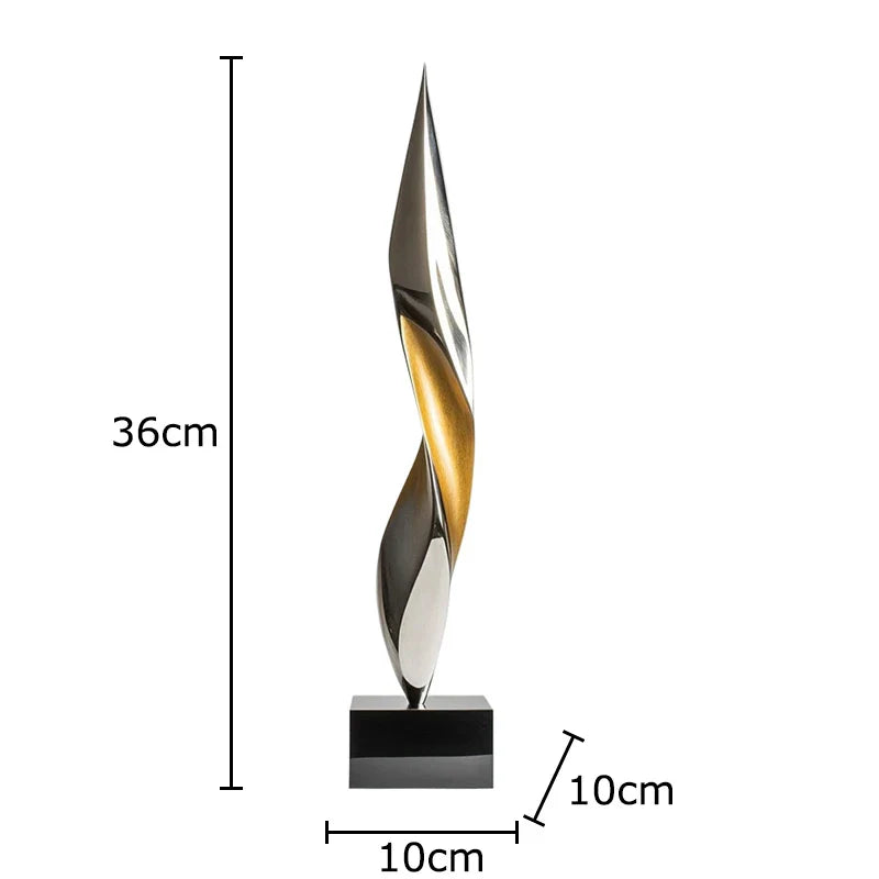 Afralia™ Twisted Line Gold Sculpture: Modern Desk Decor & Room Aesthetics