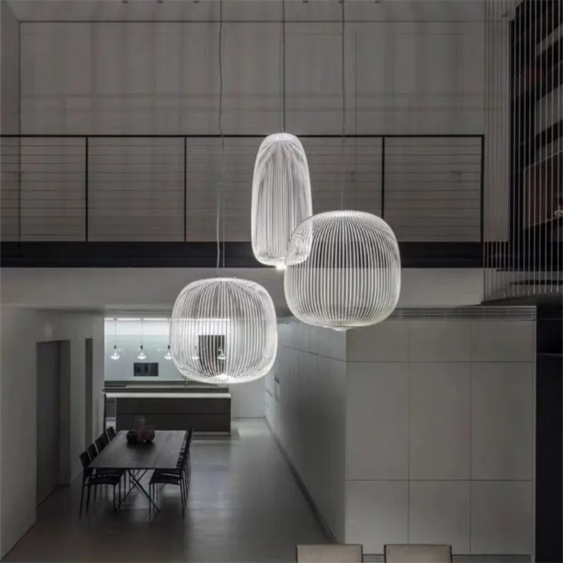 Afralia™ Spokes Pendant: Minimalist Birdcage Hanging Light for Villa, Lobby, Staircase & Home Decor