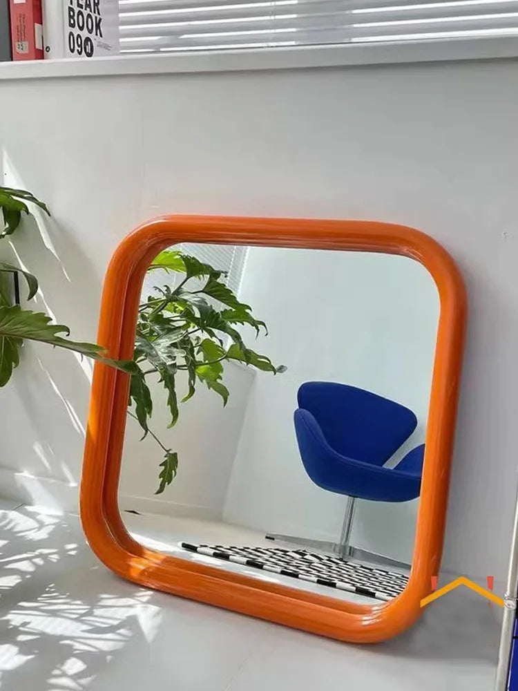 Afralia™ Small Modern Nordic Metal Frame Rectangular Mirror for Living Room Decor