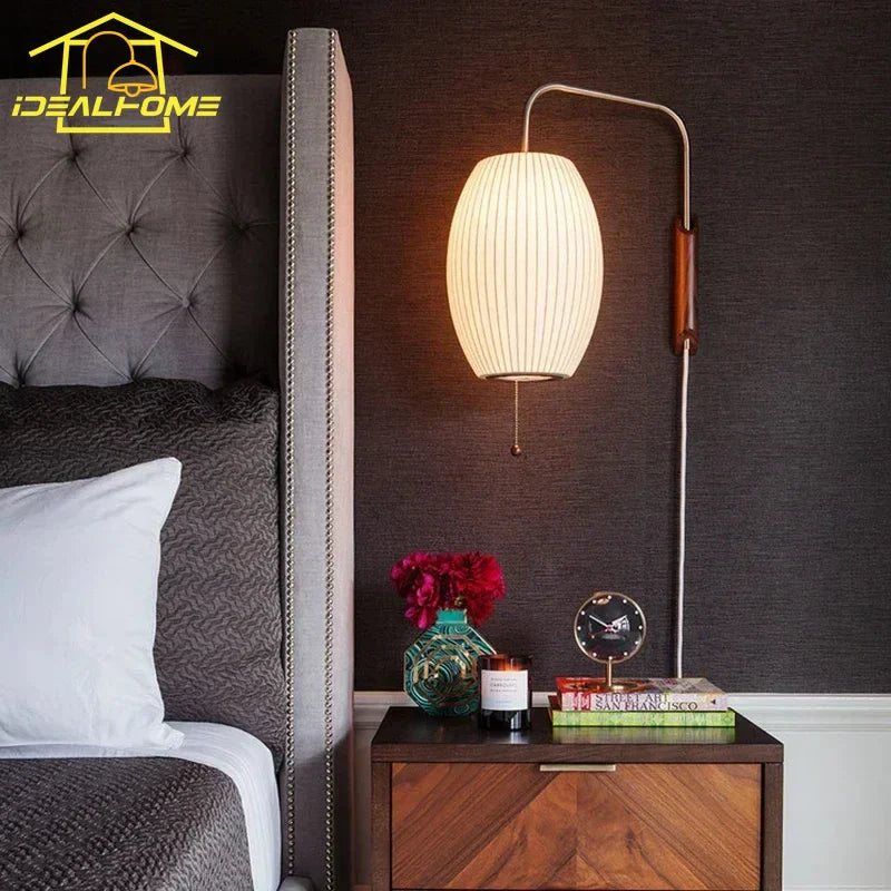 Afralia™ Minimalist Silk LED Wall Lamp for Bedside & Living Room