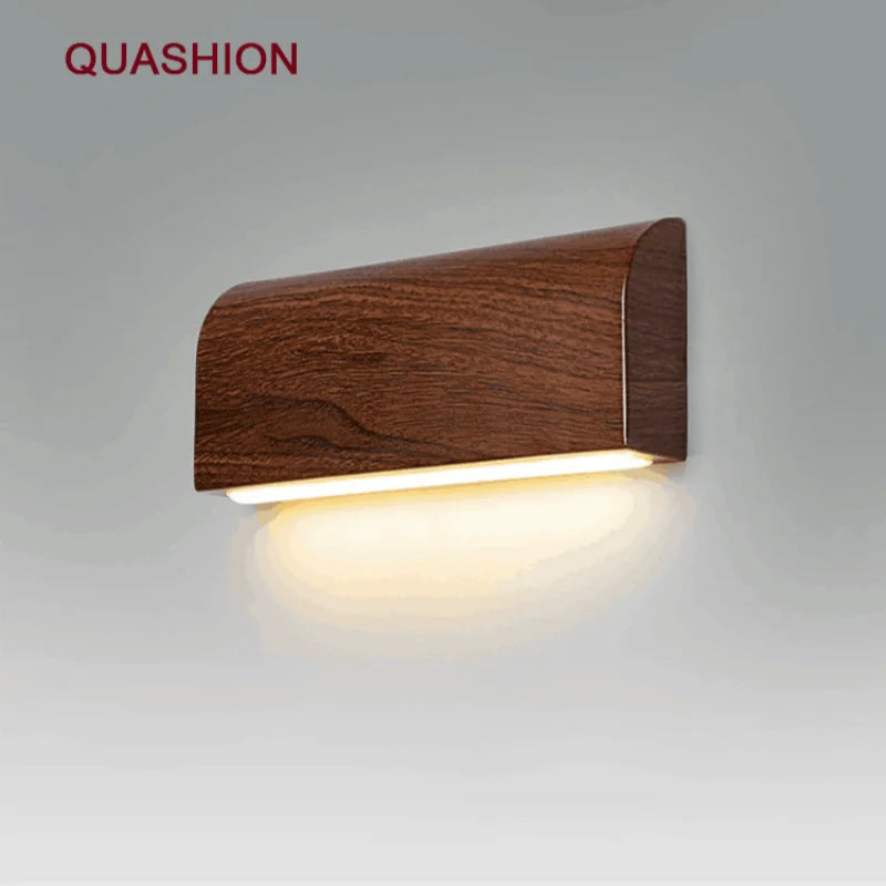 Nordic Style Walnut Wood Wall Lamp for Living Room by Afralia™