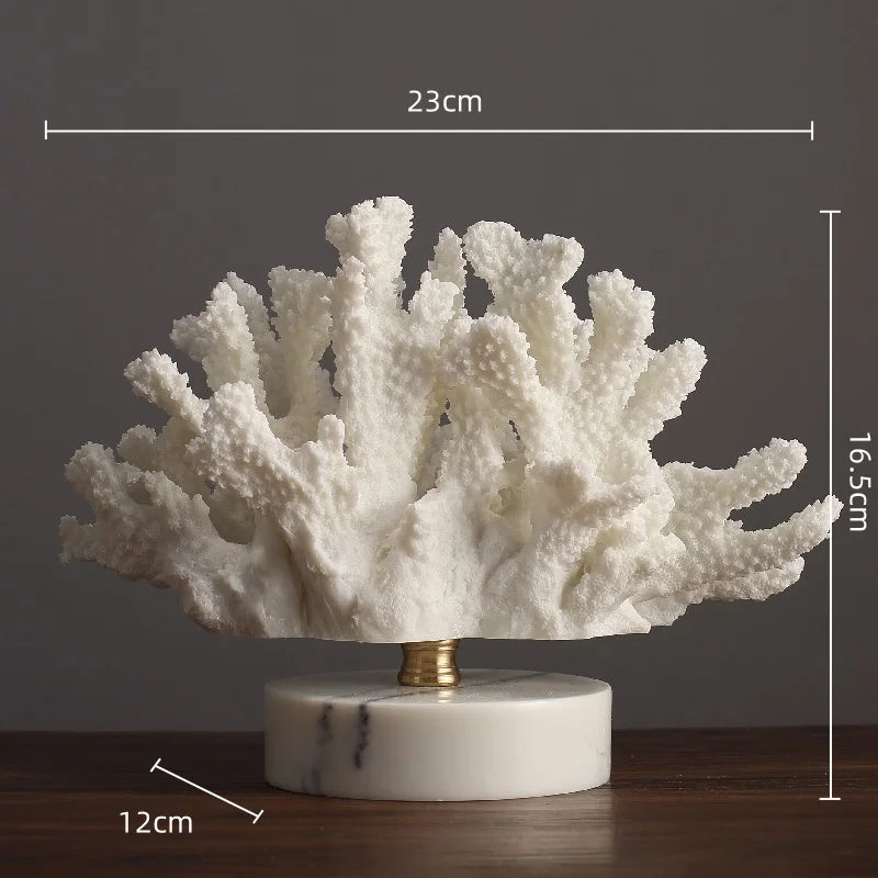 Afralia™ Resin Coral Flower Decor Figurines Home Decoration Handicrafts