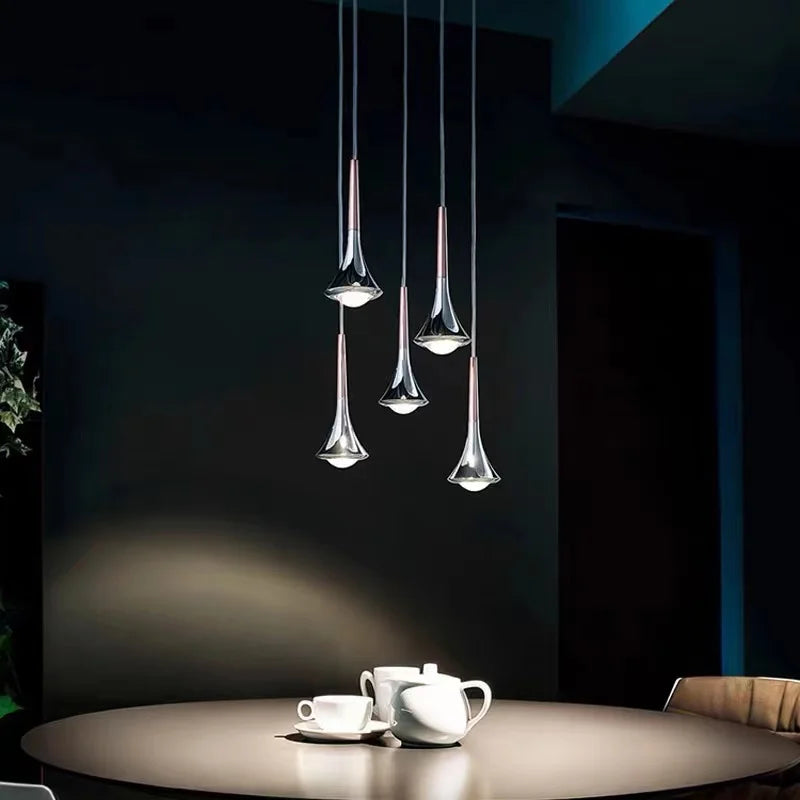 Afralia™ LED Rain Staircase Chandelier: Modern Nordic Design Indoor Lighting for Bar Island