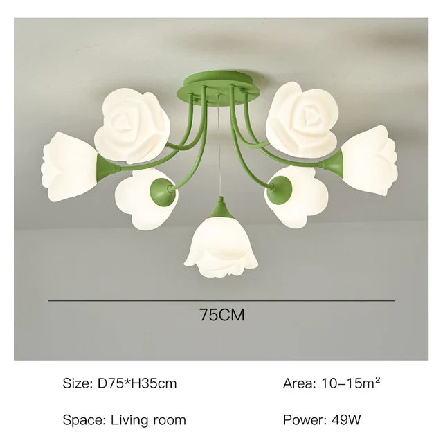 Afralia™ White Flower Ceiling Light: Modern, Chic, Ideal for Living Room, Bedroom, Dining Room