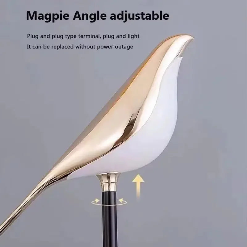 Afralia™ Modern Magpie Bird LED Wall Lamp for Bedroom Decor