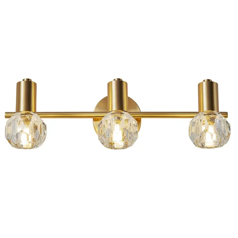 Afralia™ Crystal Gold Wall Lamp: Luxury Modern Led Indoor Lighting for Living Room, Bedroom, Study.