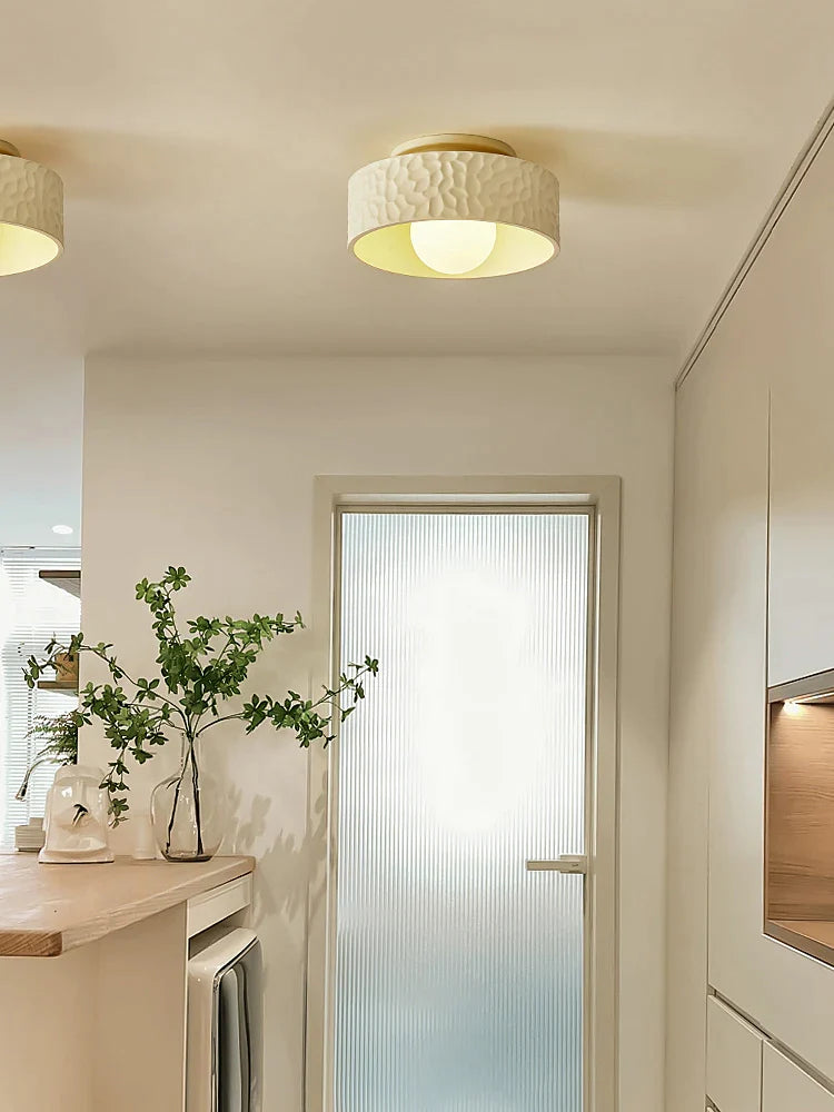 Afralia™ French Minimalist Cream Ceiling Light for Elegant Living Spaces