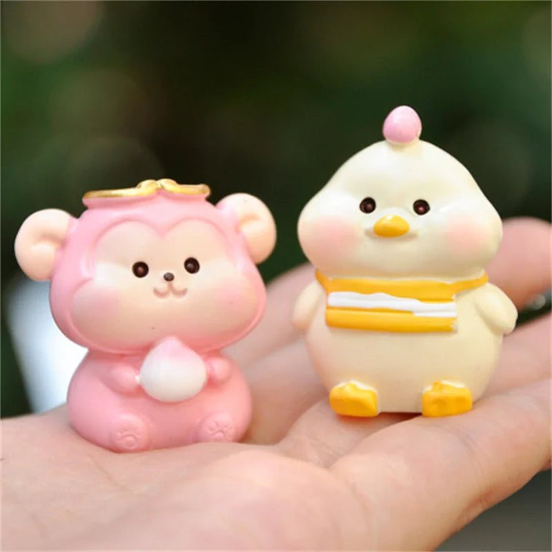 Afralia™ Zodiac Animal Miniature Fairy Garden Decor Rabbit Pig Zodiac Figure Gift