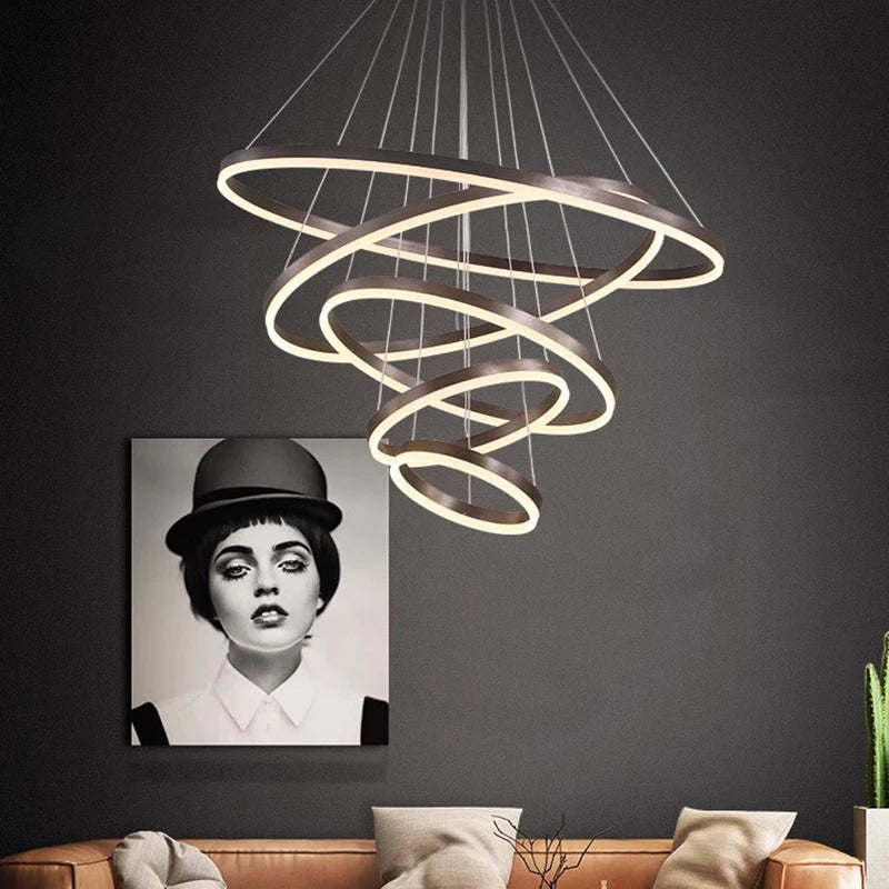 Afralia™ Crystal Chandelier Stair Pendant Lamp Living Room Pendant Lights Interior Lighting