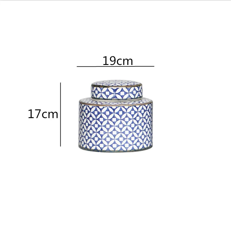 Afralia™ Chinese Retro Ceramics Golden Vase with Cover for Home Décor and Organization