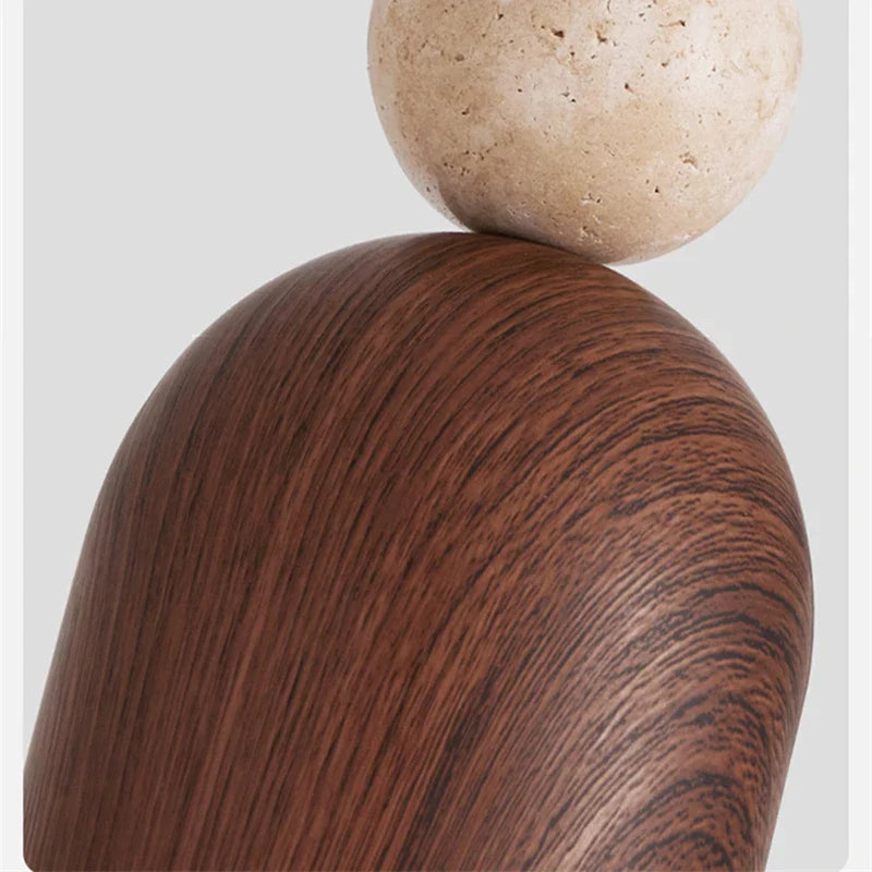 Afralia™ Yellow Travertine Stone LED Pendant Light: Modern Iron Fixture for Home Decor