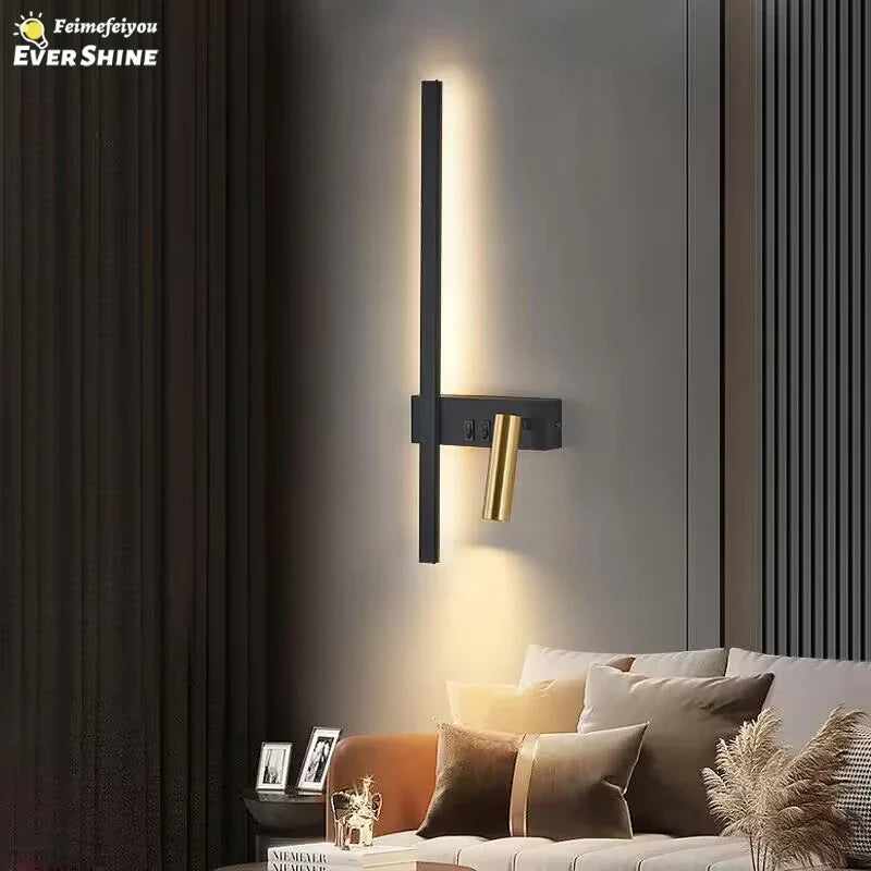 Nordic LED Wall Lamp Modern Interior Lighting Sconce for Bedside, Living Room, TV, Corridor by Afralia™