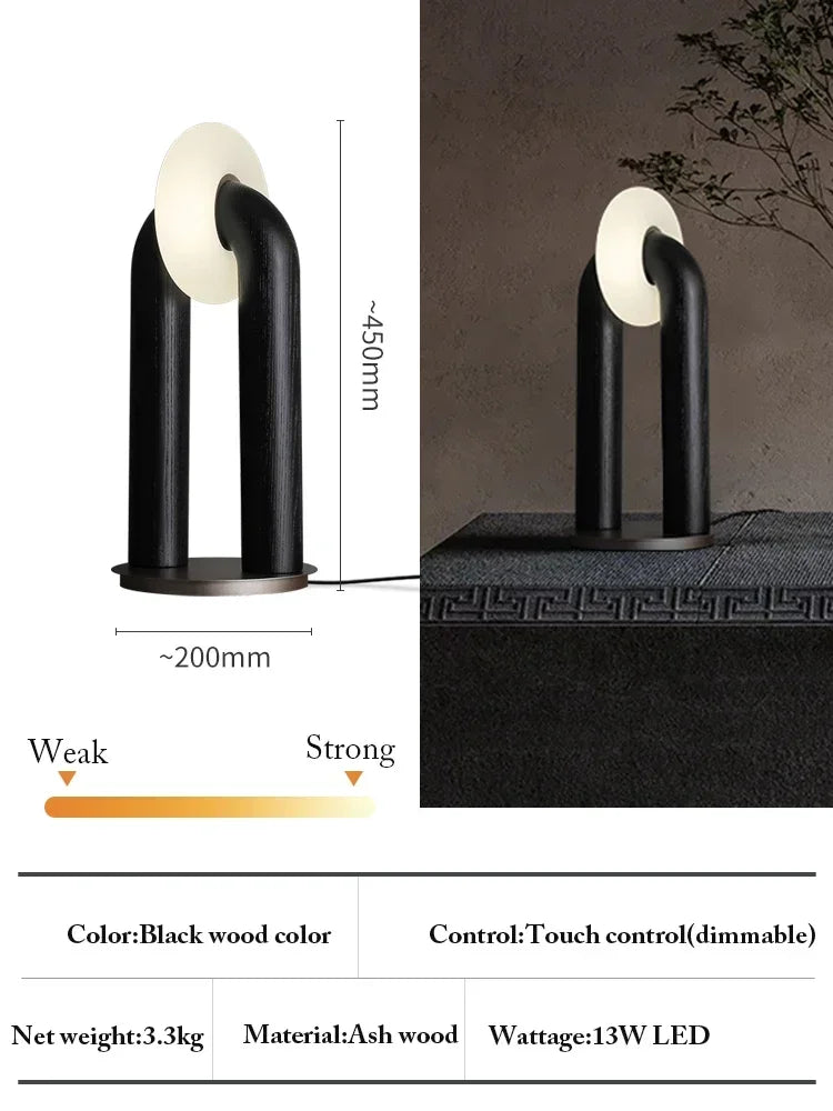 Afralia™ Solid Wood Table Lamps with Touch Control - Dimmable LED Lighting for Home Décor