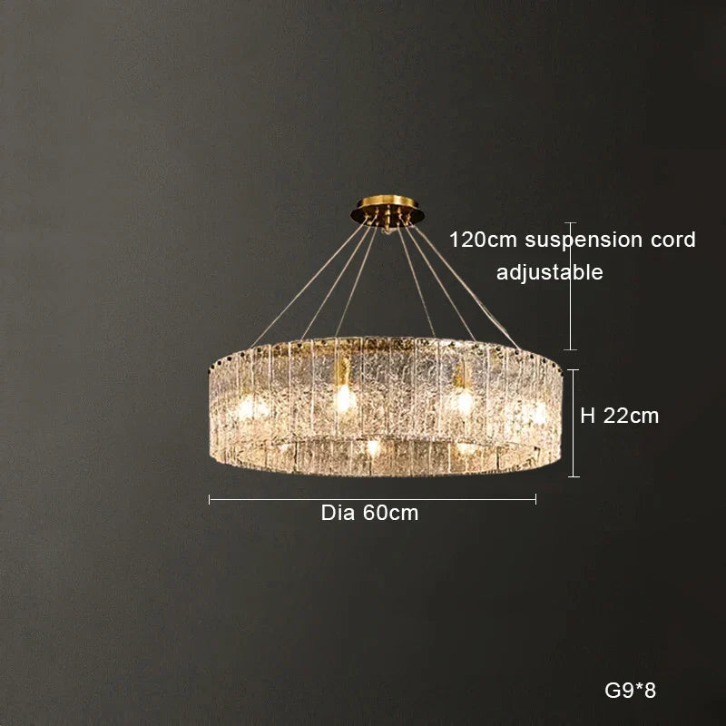 Afralia™ Clear Glass LED Chandelier: Modern Luxury Living Room Art Deco Ceiling Light