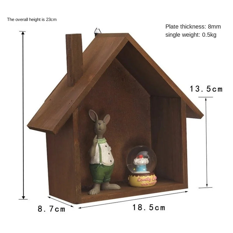 Afralia™ Retro Colored House Shelf Wall Decor for Children's Bedroom