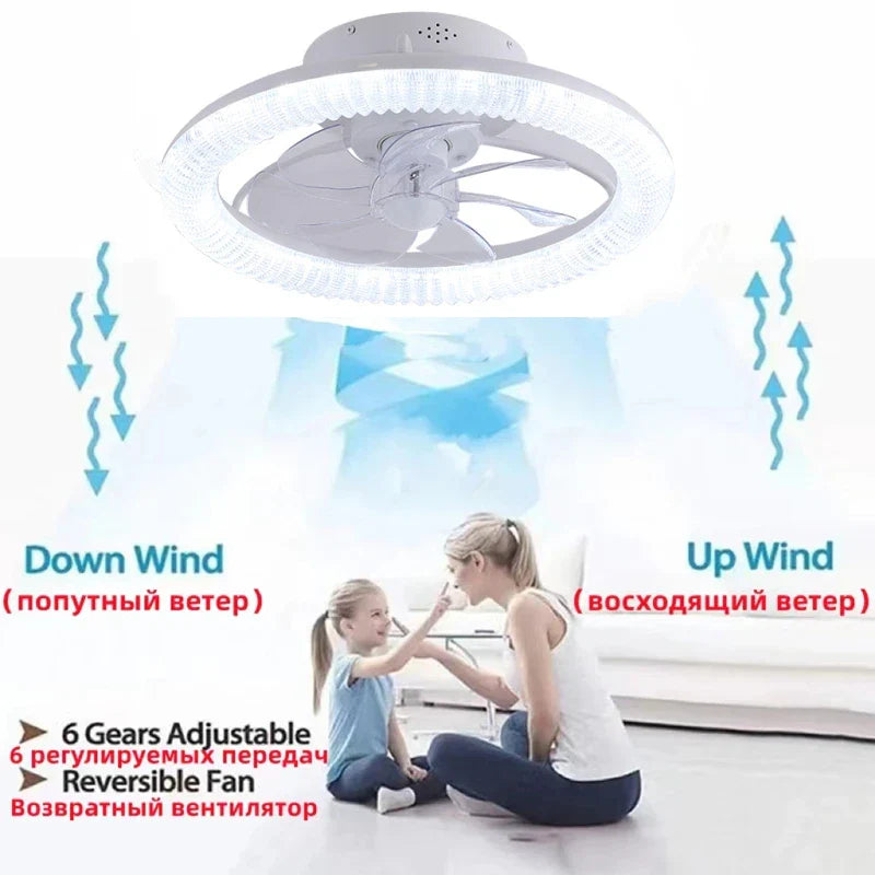 Afralia™ Smart Ceiling Fan Lights with RGB Dimming, Silent Operation, Adjustable Wind Speed