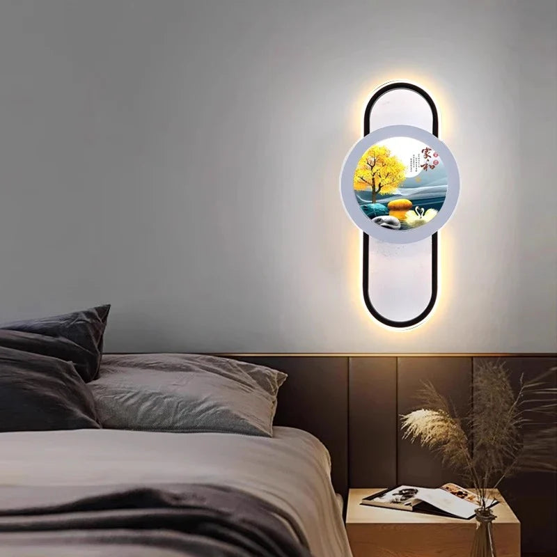 Afralia™ Wall Lamp for Bedroom Living Room Stairs, Creative Background Painting Decoration