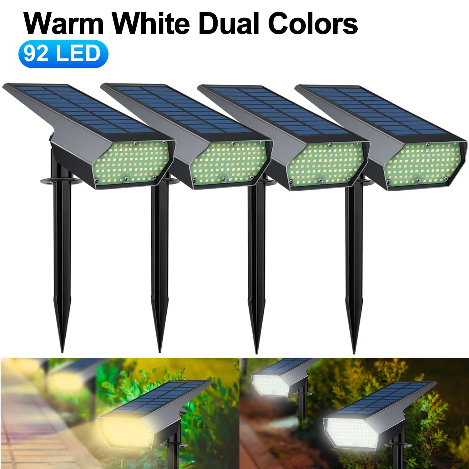 Afralia™ Solar Lawn Lights: Adjustable Brightness, 2 Lighting Colors, Garden Landscape Spotlights