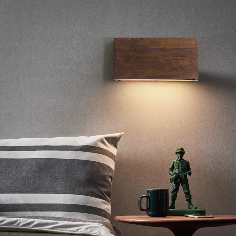 Afralia™ Solid Wood Wall Lamps - Japanese-Style Staircase & Bedroom Decor Lighting