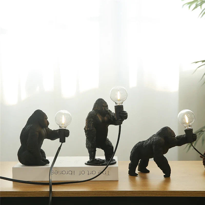 Afralia™ King Kong Resin Night Light: Customizable LED Table Lamp for Modern Living Spaces