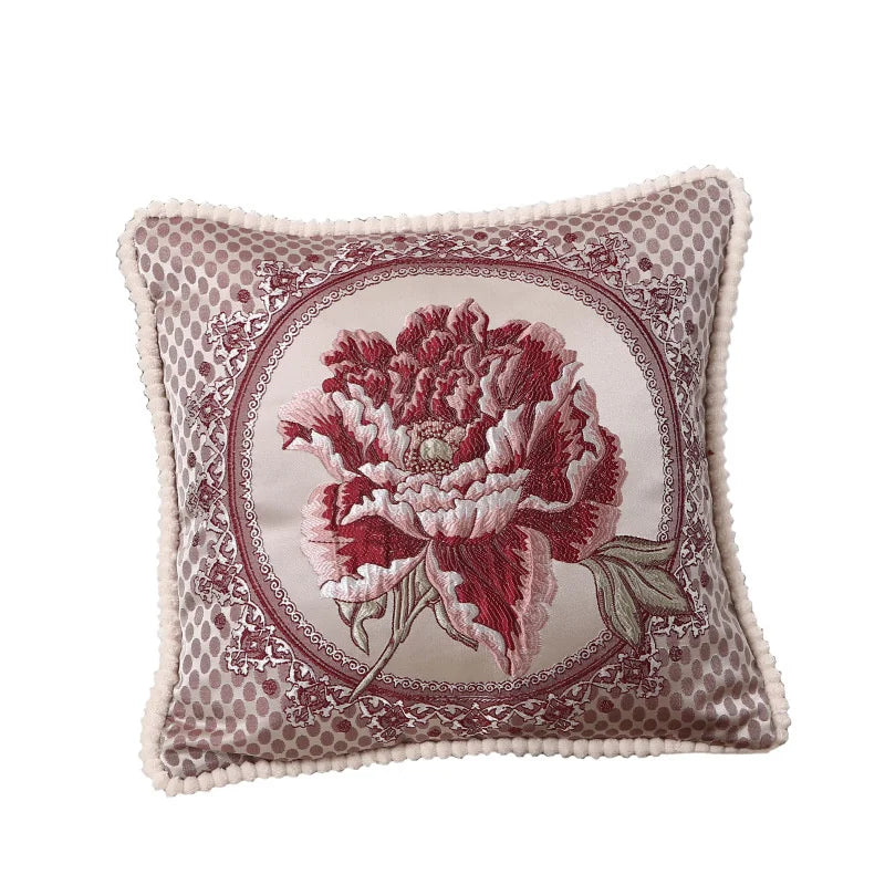 Afralia™ Floral Jacquard Pouf Cushion Cover, 48*48, Plush Sofa, Bedroom Pillow Case