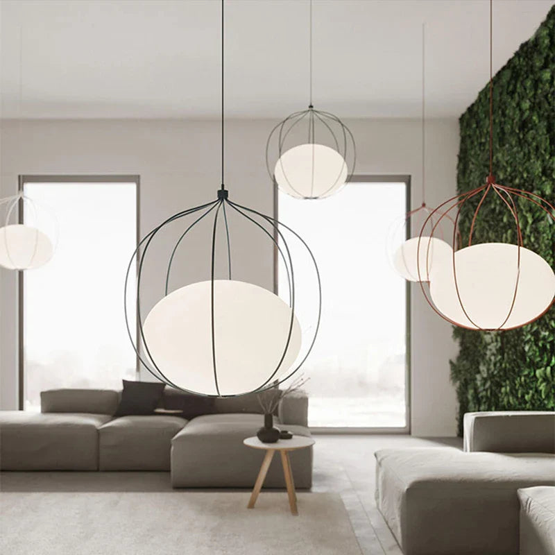 Afralia™ Birdcage Glass Ball Pendant Light for Dining Room and Bar in Nordic Design