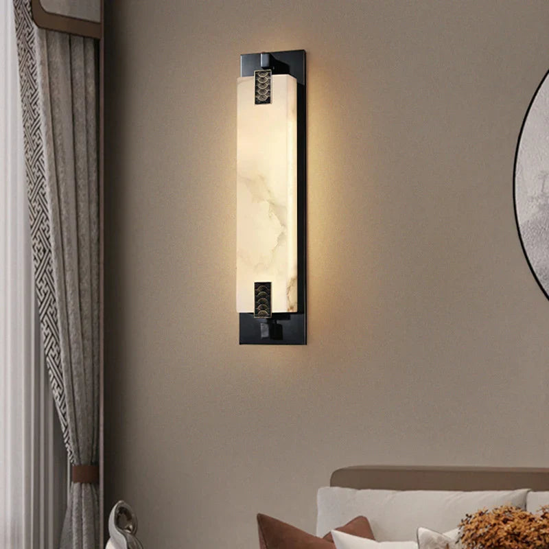 Afralia™ Marble Brass Led Wall Lamp: Elegant Illumination for Home, Hotel, and Teahouse