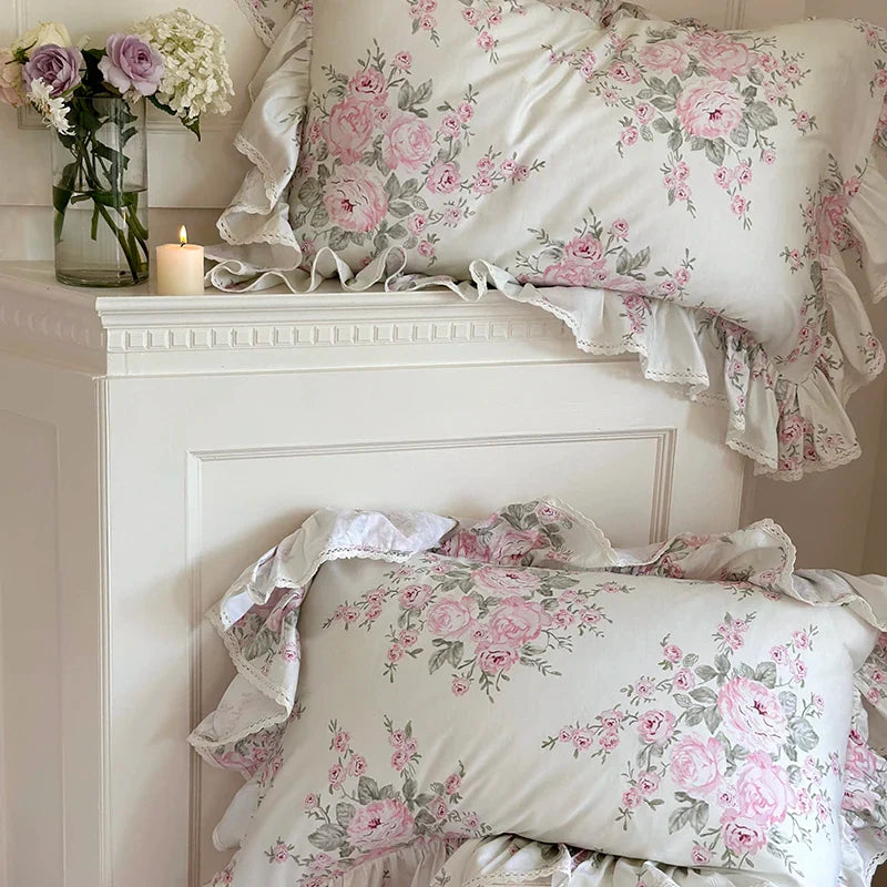 Afralia™ French Rose Lace Ruffles Bedding Set - 1000TC Egyptian Cotton Luxe Vintage