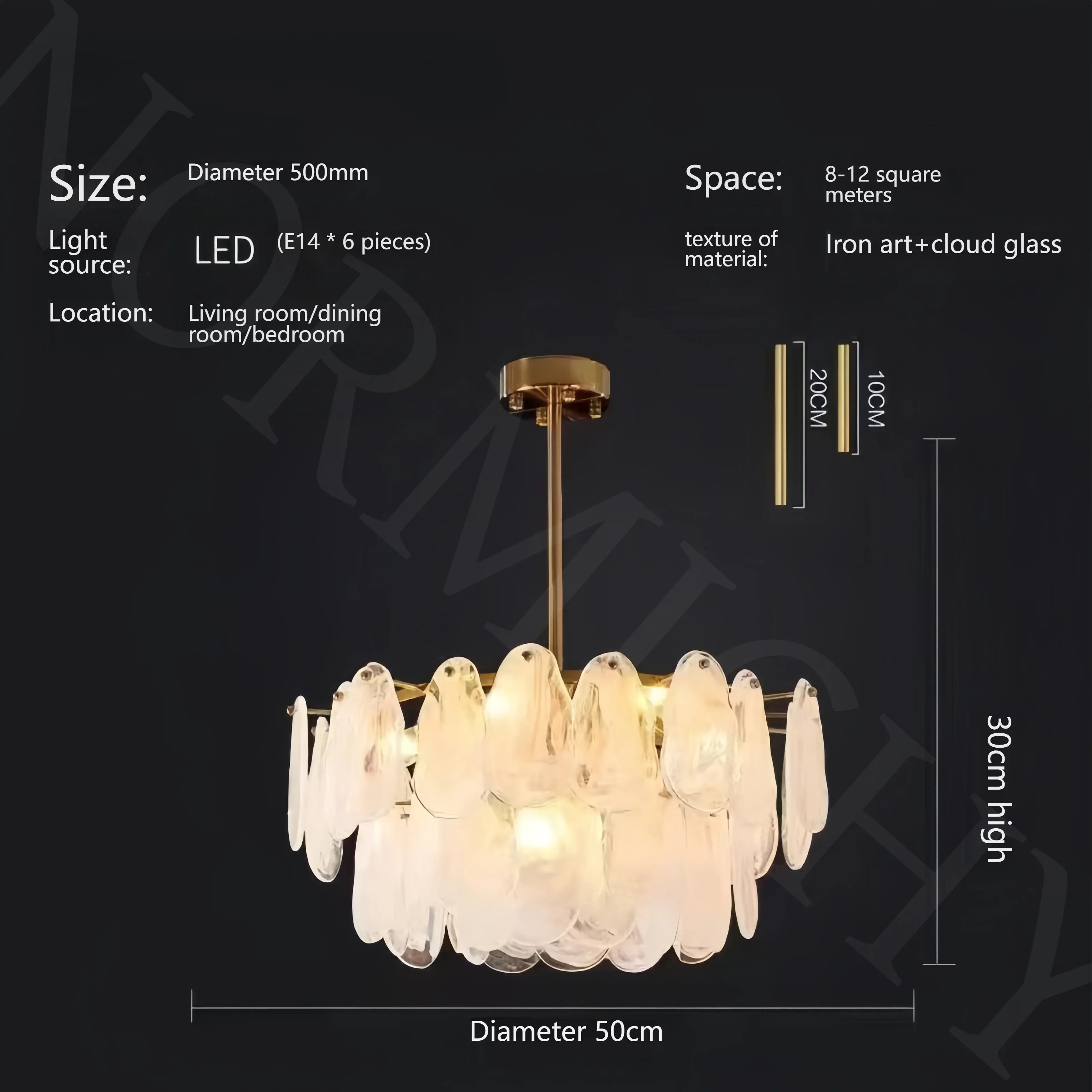 Afralia™ Cloud Glass Chandelier: Luxe French Retro Lighting for Living Room, Bedroom & Restaurant