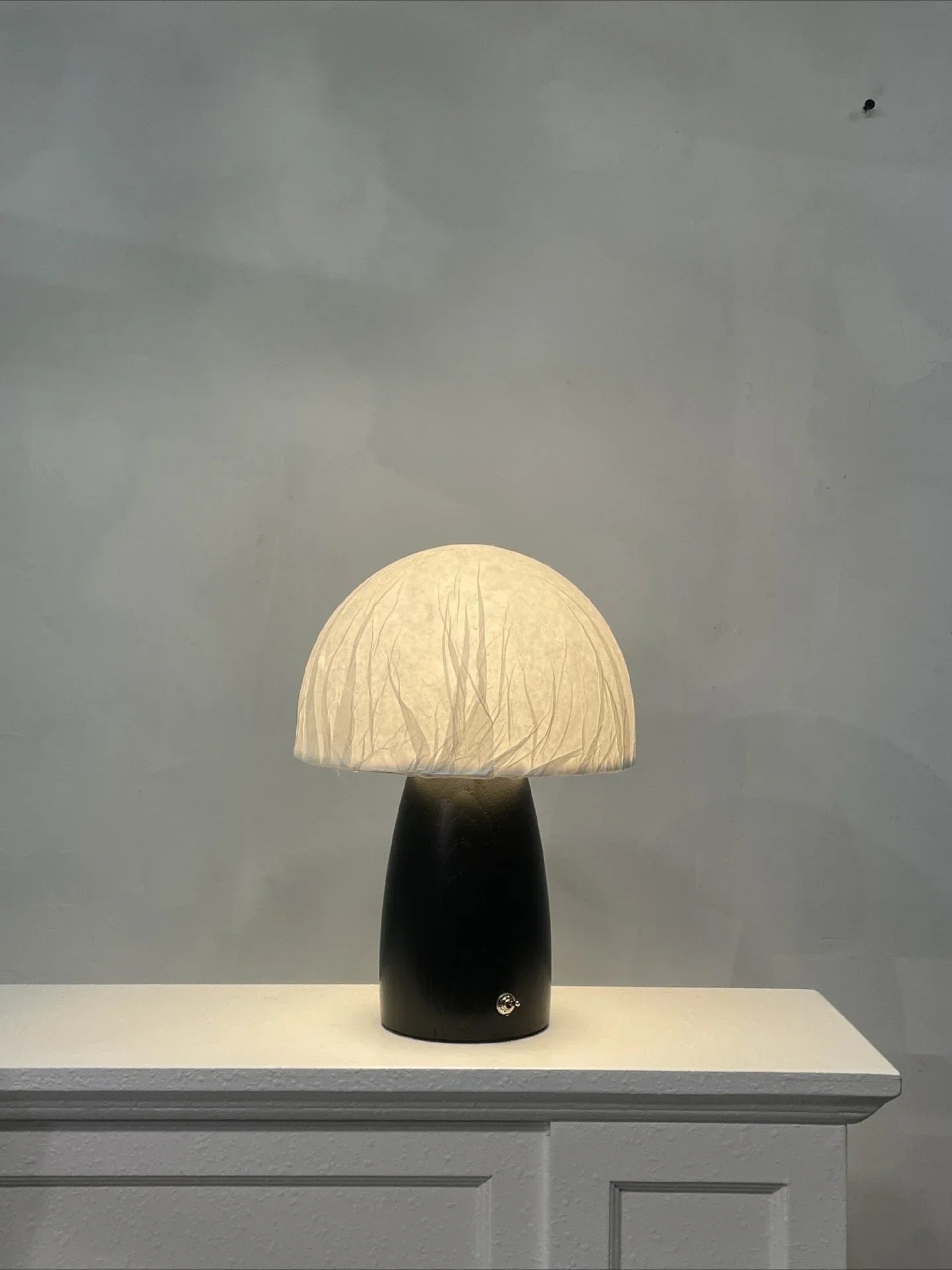 Afralia™ Walnut Wood Mushroom Table Lamp, Simple Modern Retro Wabi-sabi Décor