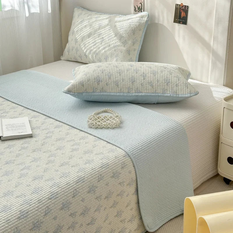 Afralia™ Double-Sided Cotton Bed Cover Quilted Tatami Mat, Soft & Anti-Slip Mattress