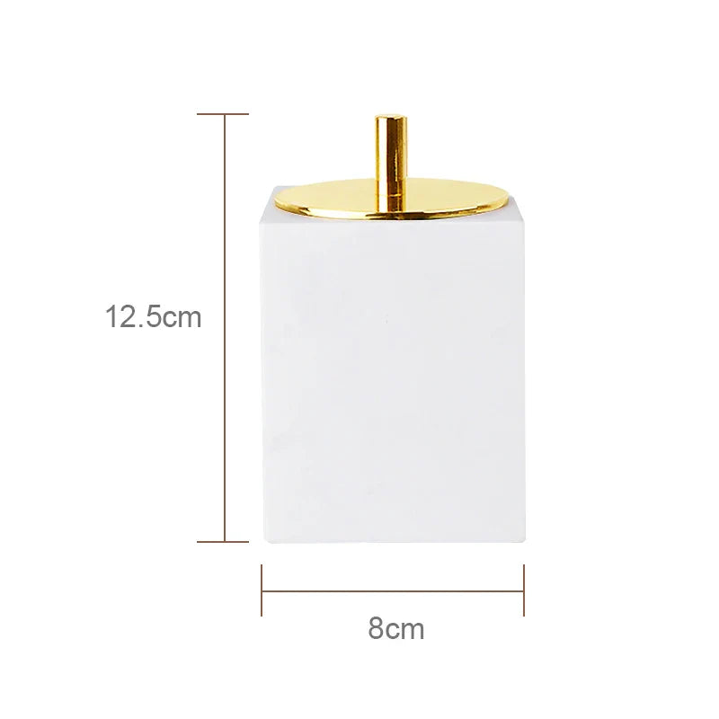 Afralia™ Marble Vanity Mirror Tray Luxury Bathroom Accessories