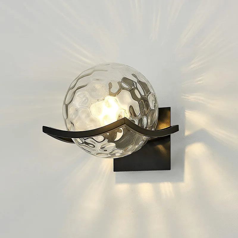 Afralia™ Gold Glass Ball Wall Lamp for Modern Indoor Lighting Décor