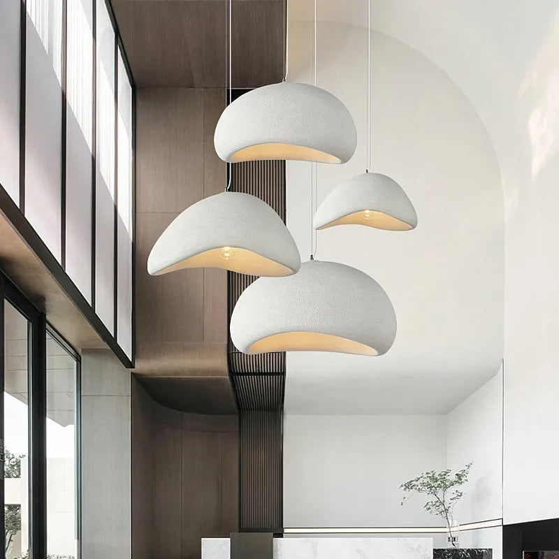 Afralia™ White Round Pendant Lights Nordic Style for Living Room, Bedroom, Kitchen, Dining Room