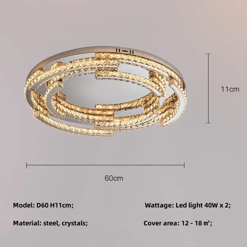 Afralia™ Circle Crystals LED Pendant Chandelier Light for Luxury Home Décor