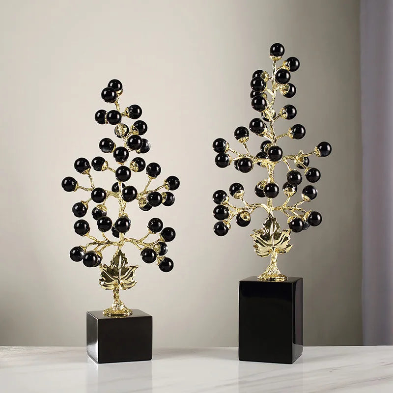 Afralia™ Grape Vine Metal Sculpture Handicraft Home Decor Figurine