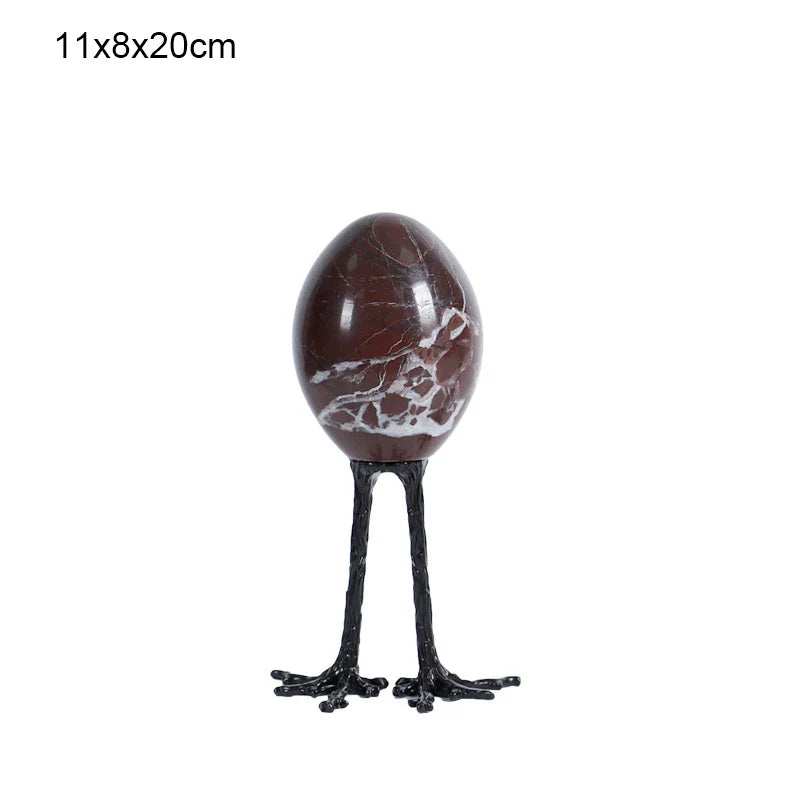 Afralia™ Marble Egg Decor: Vintage Claw Home Ornaments for Living Room & Bedroom